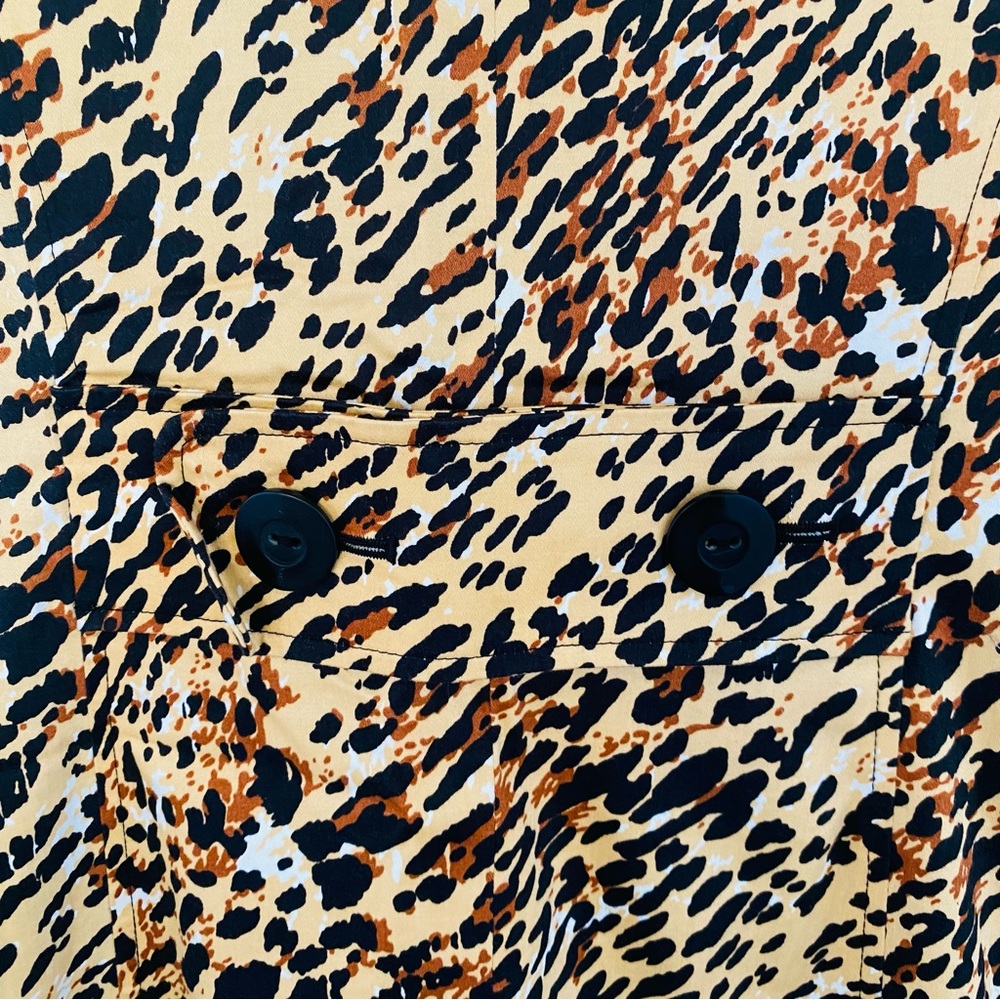 Worthington Stretch Leopard Animal Print Button Down Front Pocket Jacket Size XS - Picture 5 of 9